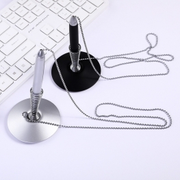 Customizable Pen with Desk Stand and Chain for Banks Offices and Conferences
