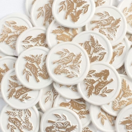 Bird and Leaf Wax Seal Stickers for Wedding Invitations, Gift Packaging, and Envelope Seals